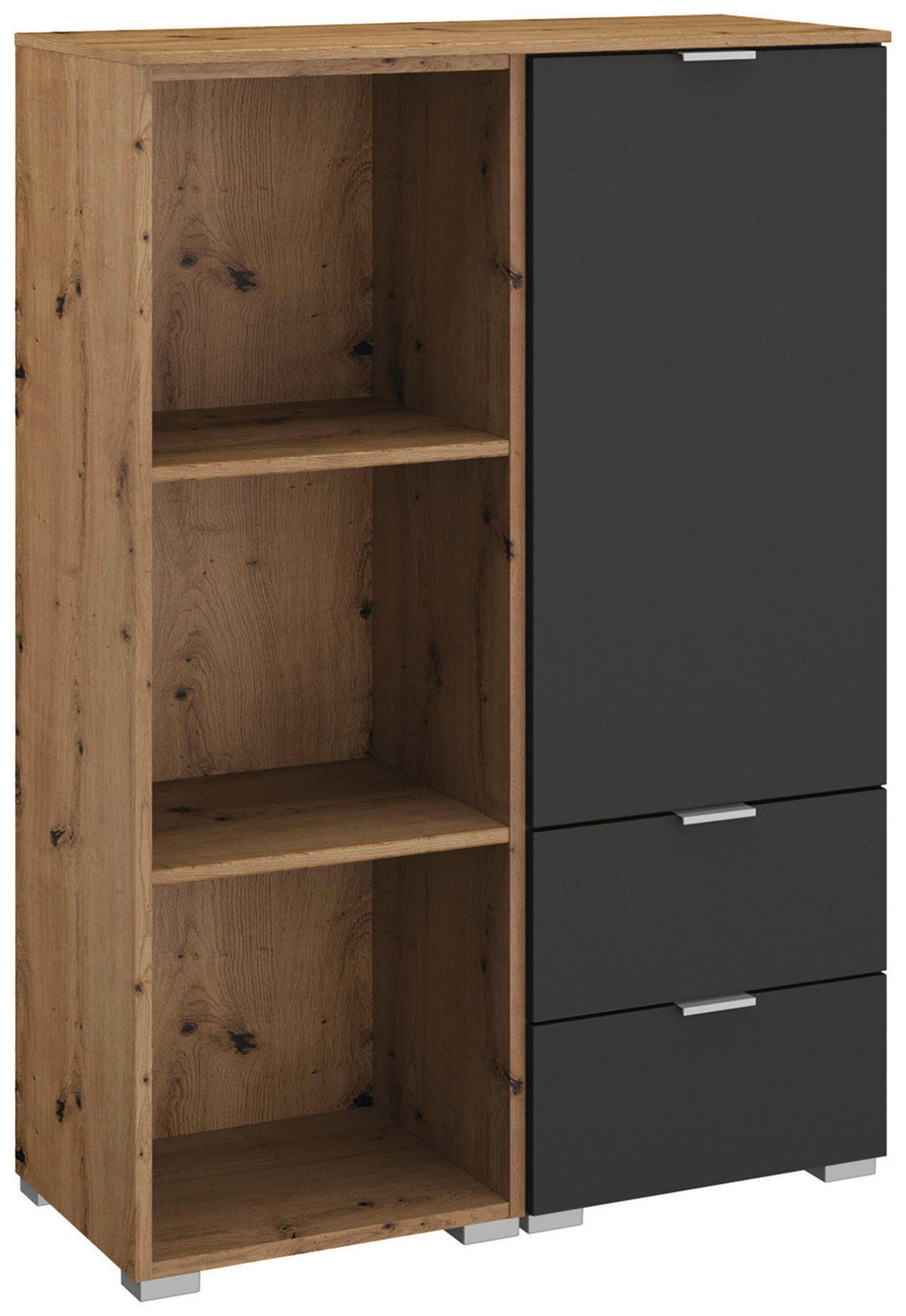 KOMMODE  in 80/119/42 cm  - Alufarben/Graphitfarben, Trend, Holzwerkstoff/Kunststoff (80/119/42cm) - Stylife