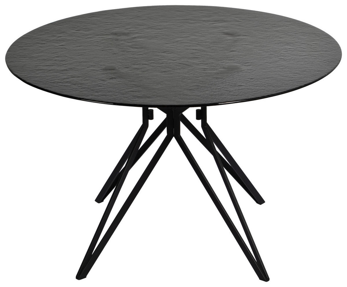 ESSTISCH in Metall, Glas 120/120/76 cm  - Schwarz, Design, Glas/Metall (120/120/76cm) - Novel