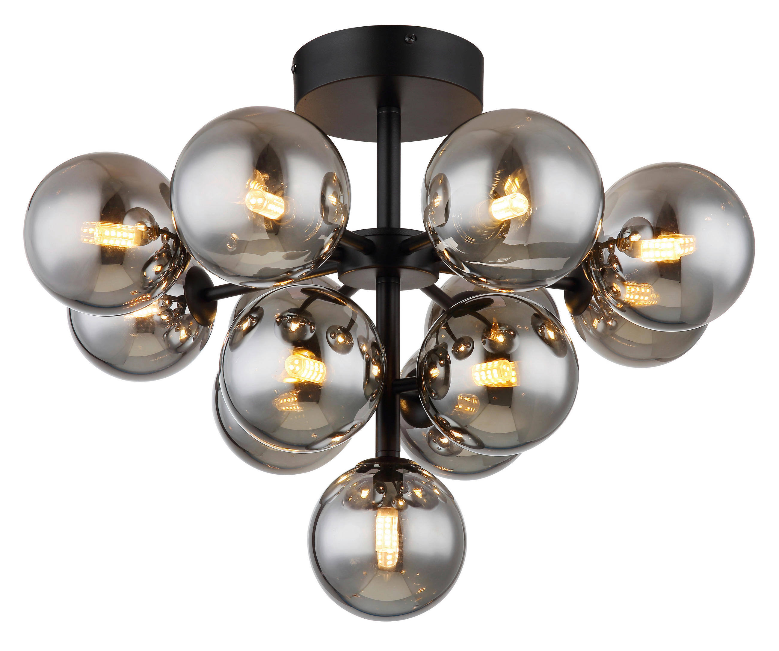 PLAFONIERĂ - negru, Design, sticlă/metal (56/43cm) - Globo
