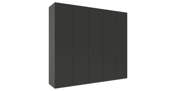 DREHTÜRENSCHRANK  in Anthrazit  - Anthrazit/Schwarz, KONVENTIONELL, Glas/Holzwerkstoff (250/223/62cm) - Novel