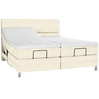 BOXSPRINGBETT 200/200 cm  in Creme  - Chromfarben/Creme, Konventionell, Kunststoff/Textil (200/200cm) - Voleo