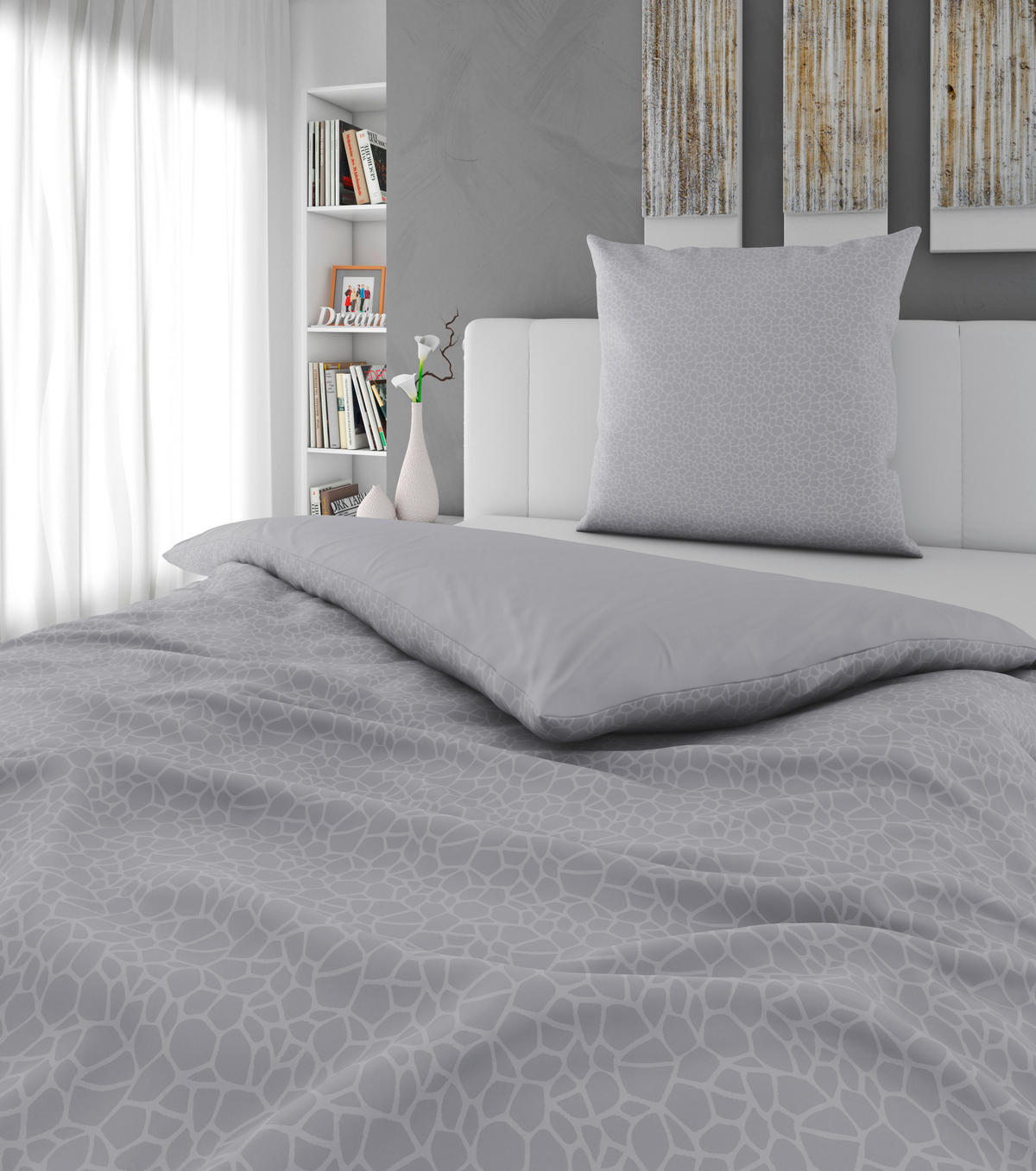 BETTWÄSCHE 2-teilig Mikrofaser 135/200 cm  - Hellgrau, Design, Textil (135/200cm) - Esposa