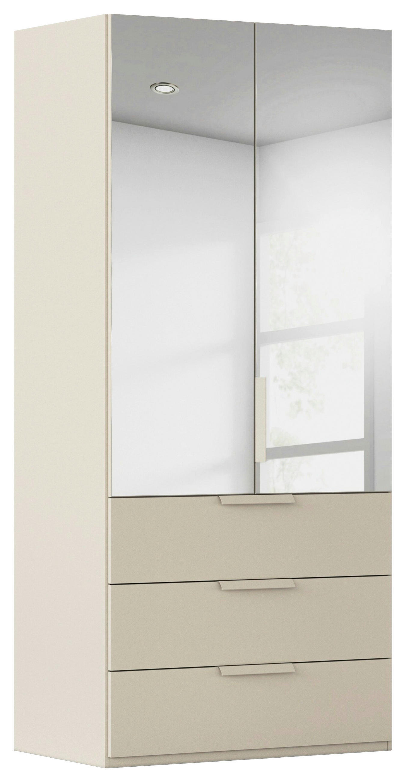 DREHTÜRENSCHRANK 101/223/61 cm,  in Champagner, 2-türig  - Champagner, Basics, Glas/Holzwerkstoff (101/223/61cm) - Novel