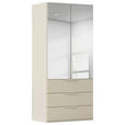 DREHTÜRENSCHRANK 101/223/61 cm,  in Champagner, 2-türig  - Champagner, Basics, Glas/Holzwerkstoff (101/223/61cm) - Novel