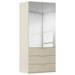 DREHTÜRENSCHRANK 101/223/61 cm,  in Champagner, 2-türig  - Champagner, Basics, Glas/Holzwerkstoff (101/223/61cm) - Novel