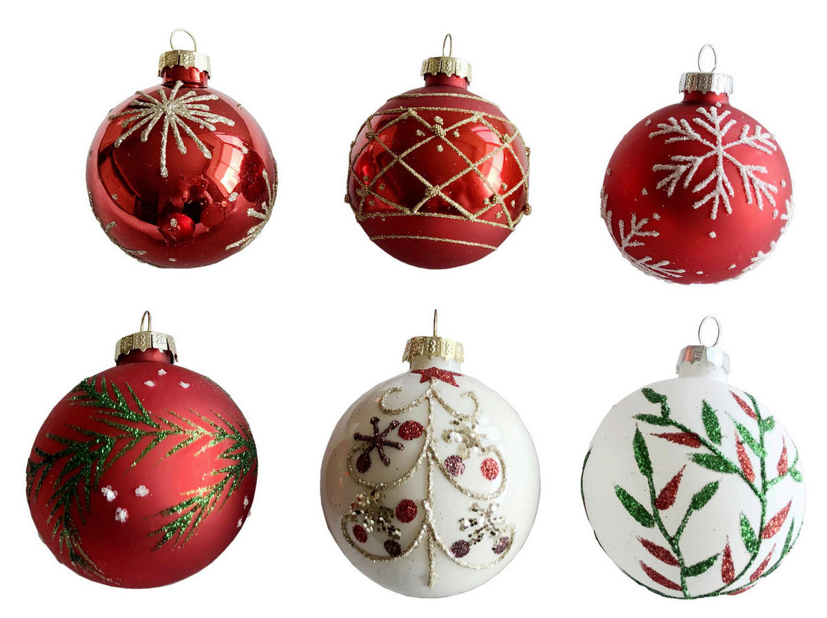Glob Xmassale - alb/auriu, Lifestyle, plastic/sticlă (6cm) - X-Mas