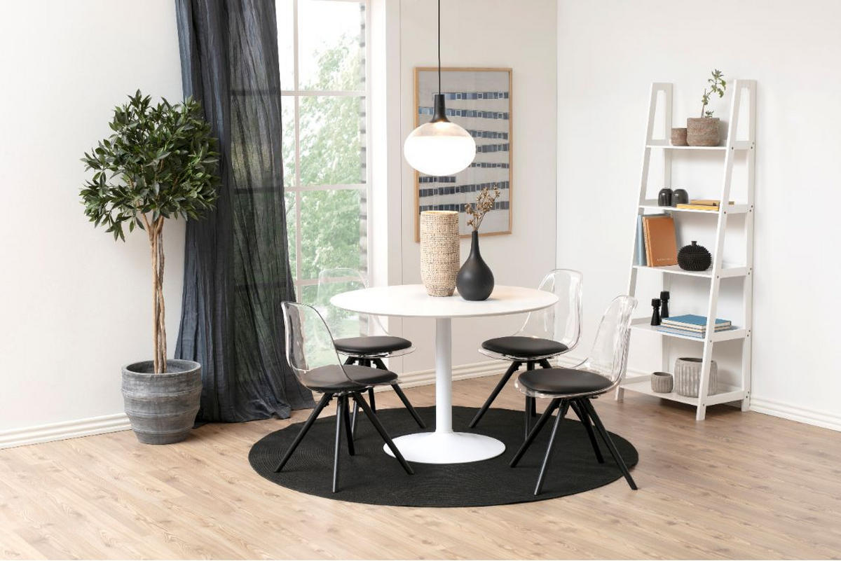 ESSTISCH in Metall, Holzwerkstoff 110/110/76 cm  - Weiß, Design, Holzwerkstoff/Metall (110/110/76cm) - MID.YOU