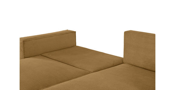 ECKSOFA Currygelb Feincord - Currygelb/Schwarz, KONVENTIONELL, Kunststoff/Textil (242/151cm) - Carryhome