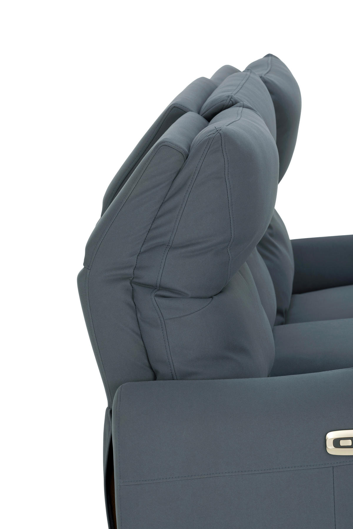 SITZGARNITUR Mikrofaser Dunkelblau  - Schwarz/Dunkelblau, KONVENTIONELL, Textil/Metall - Livetastic