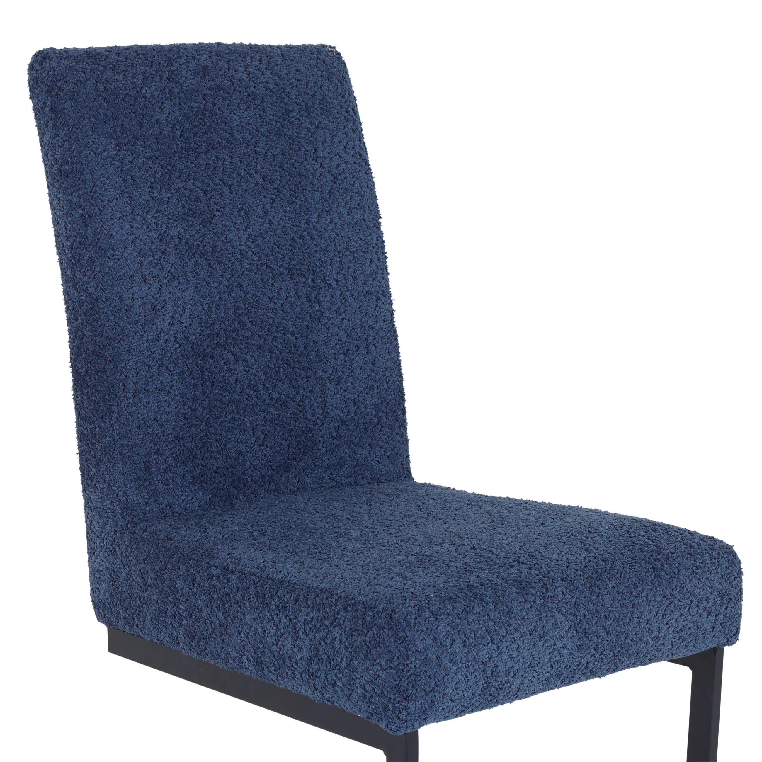 SCHWINGSTUHL  in Eisen Leinenoptik  - Schwarz/Dunkelblau, MODERN, Textil/Metall (46/95/64cm) - MID.YOU