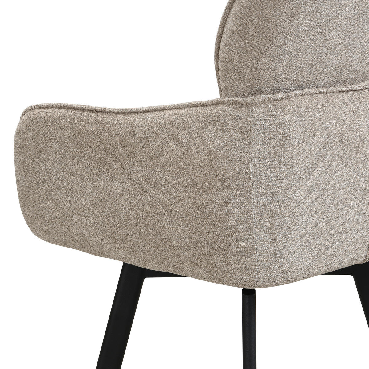 STUHL-SET Webstoff Schwarz, Taupe  - Taupe/Schwarz, MODERN, Textil/Metall (61/90/63cm) - MID.YOU