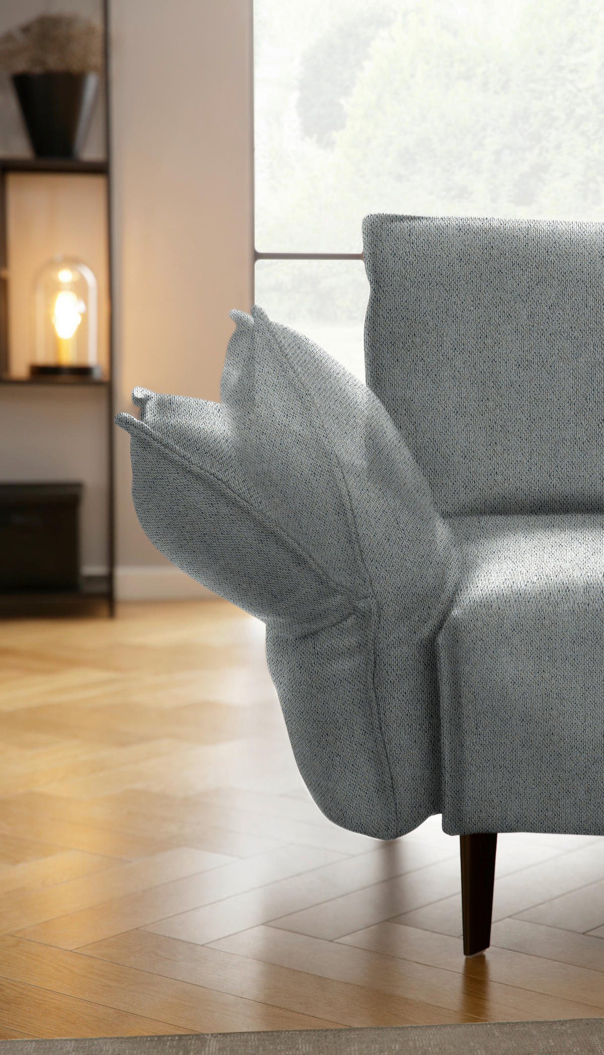 ECKSOFA in Webstoff Dunkelgrau  - Dunkelgrau/Schwarz, Modern, Textil/Metall (340/272cm) - W.Schillig
