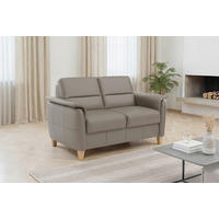 2-SITZER-SOFA PALMERA E Grau Echtleder  - Eichefarben/Grau, Basics, Leder/Holz (149/89/89cm) - Sit & More