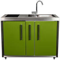 OUTDOORKÜCHE  - Edelstahlfarben/Grün, Basics, Metall (127/98/62cm)