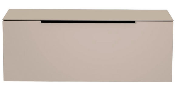 LOWBOARD  in 110/56/45 cm  - Sandfarben/Schwarz, Design, Glas/Holzwerkstoff (110/56/45cm) - Moderano