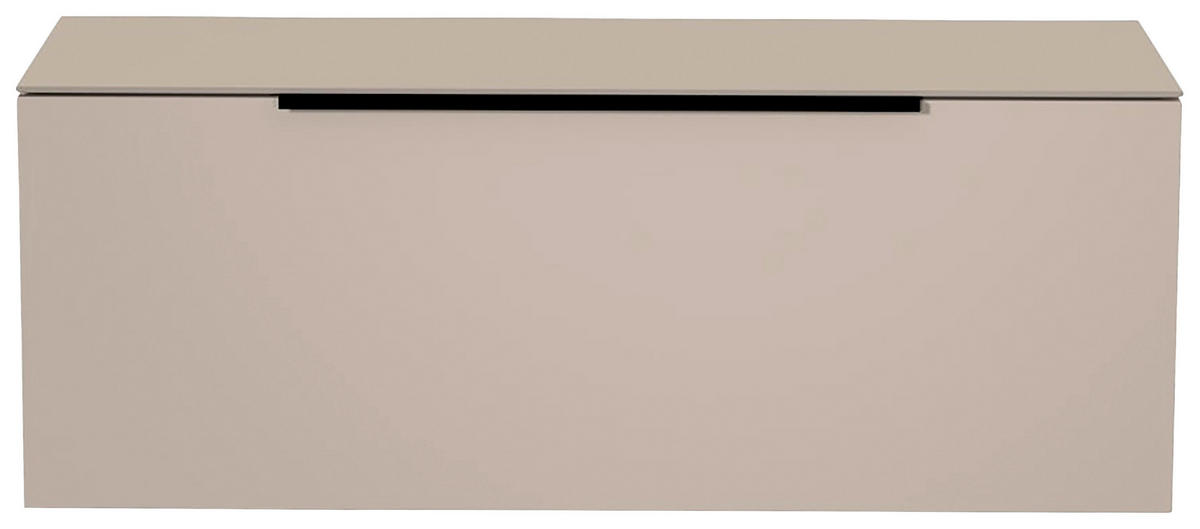 LOWBOARD  in 110/56/45 cm  - Sandfarben/Schwarz, Design, Glas/Holzwerkstoff (110/56/45cm) - Moderano