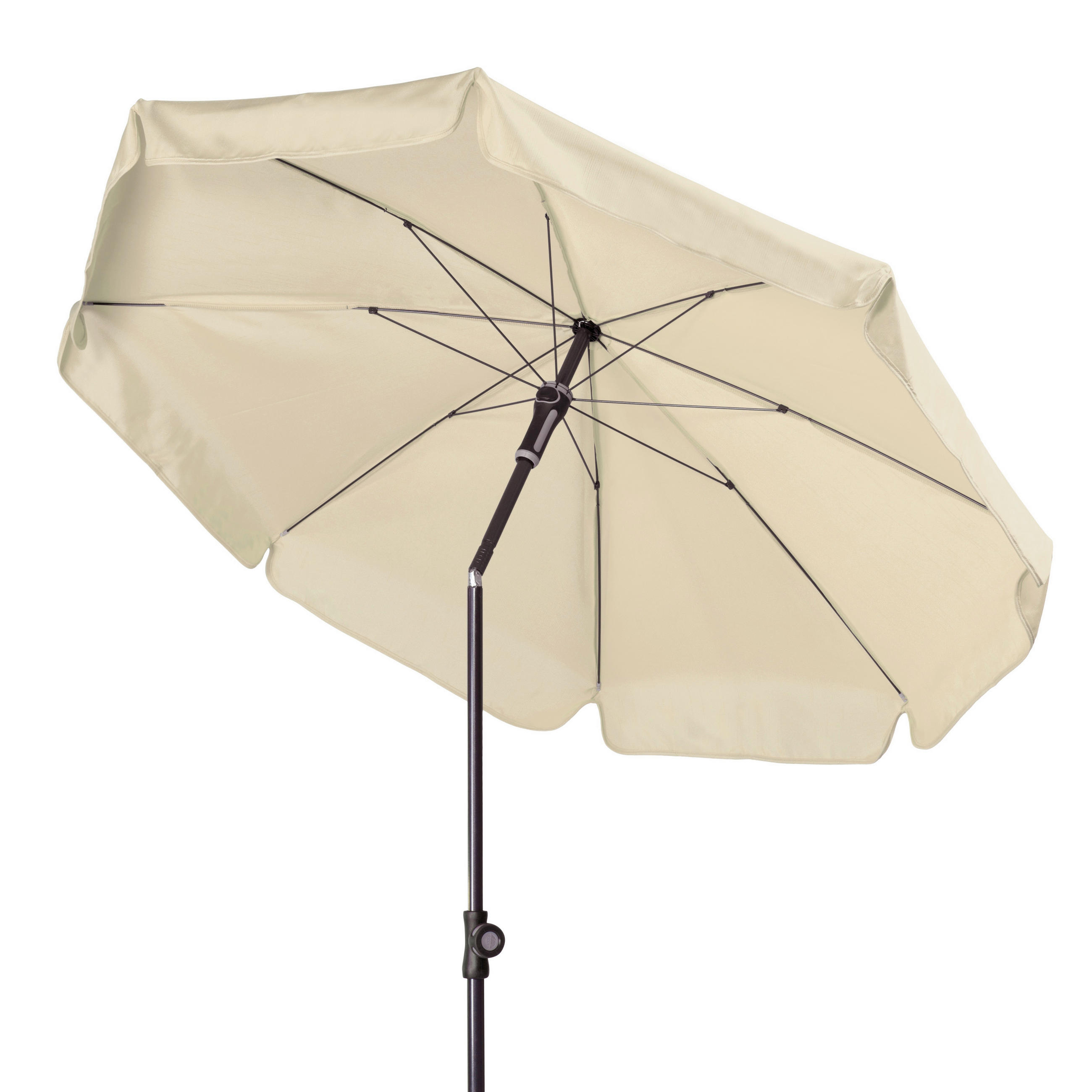 SONNENSCHIRM 150 cm Anthrazit, Naturfarben  - Anthrazit/Naturfarben, Basics, Textil/Metall (150cm) - Doppler