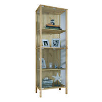 VITRÍNA, čiré, medový dub, 60/178/35 cm - černá/čiré, Design, kompozitní dřevo/plast (60/178/35cm) - Livetastic