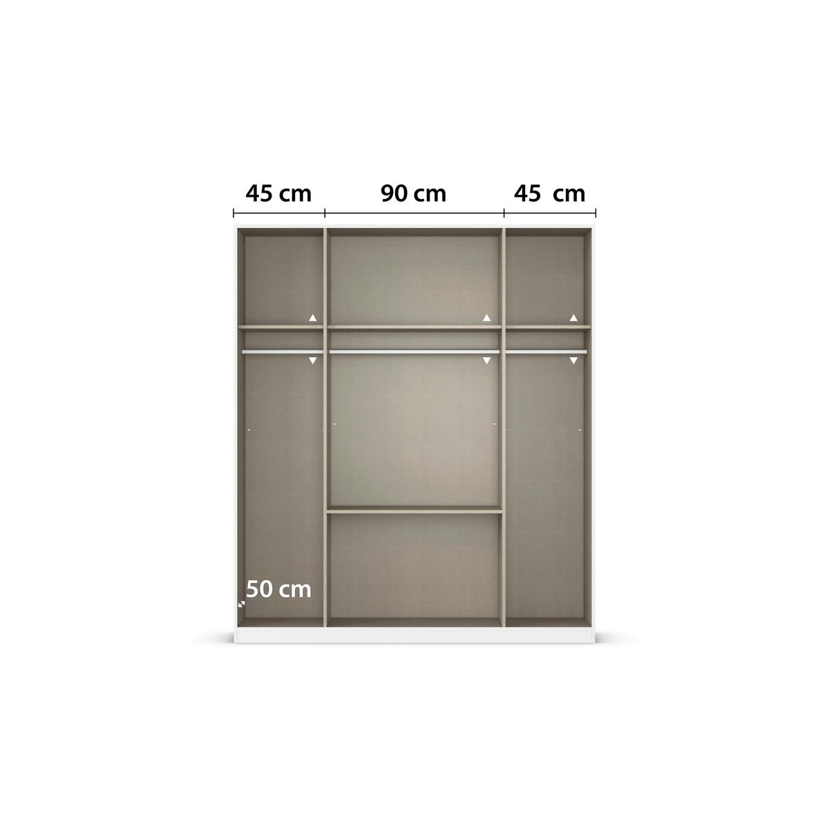 DREHTÜRENSCHRANK 181/197/54 cm,  in Weiß, 4-türig  - Alufarben/Weiß, KONVENTIONELL, Glas/Holzwerkstoff (181/197/54cm) - home24