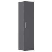 DREHTÜRENSCHRANK 47/210/54 cm,  in Grau, 1 Tür(en)  - Alufarben/Grau, KONVENTIONELL, Holzwerkstoff/Kunststoff (47/210/54cm) - home24