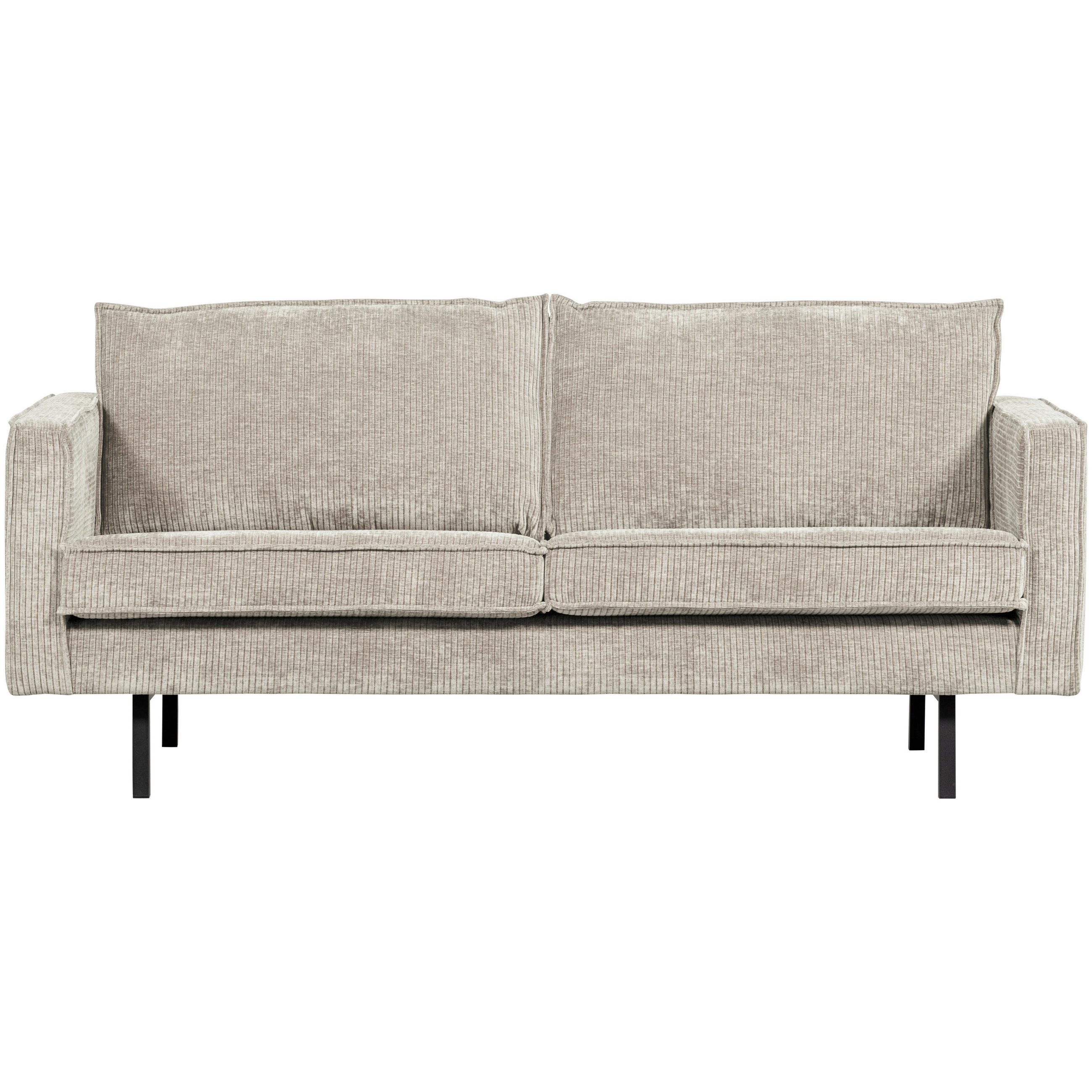 2,5-SITZER Rodeo in gerippt Sandfarben  - Sandfarben, MODERN, Textil/Metall (190/85/86cm) - Livetastic