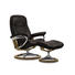 SESSELSET CONSUL L Echtleder Hocker - Braun, KONVENTIONELL, Leder/Holz (91/102/79cm) - Stressless