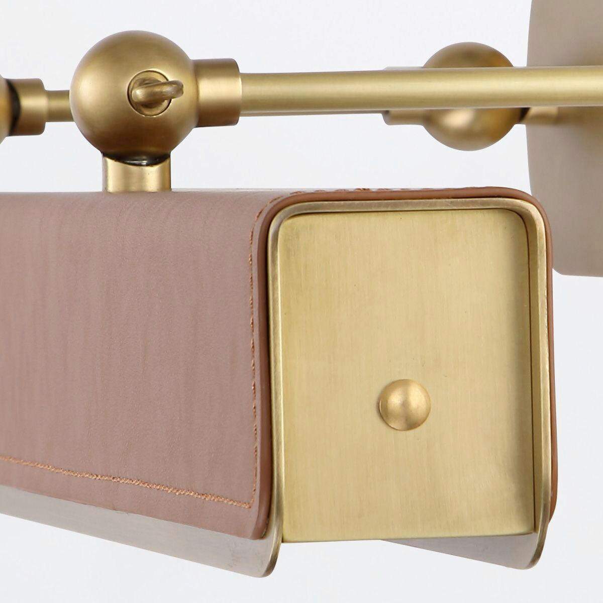 WANDLEUCHTE    - Messingfarben, KONVENTIONELL, Leder/Kunststoff (19,7/80/24,8cm) - Elstead Lighting