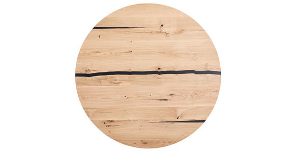 ESSTISCH in Holz, Metall 120/120/76 cm - Eichefarben/Schwarz, Design, Holz/Metall (120/120/76cm) - Linea Natura