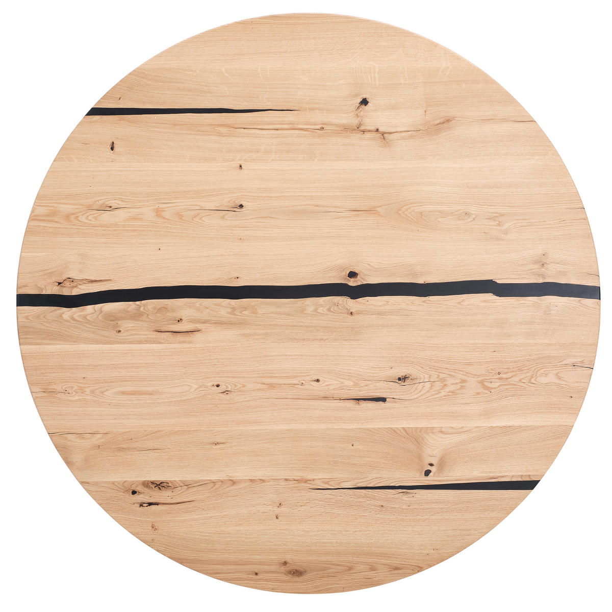 ESSTISCH in Holz, Metall 120/120/76 cm  - Eichefarben/Schwarz, Design, Holz/Metall (120/120/76cm) - Linea Natura