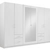 DREHTÜRENSCHRANK 270/210/58 cm 6-türig Weiß  - Silberfarben/Weiß, Design, Glas/Holzwerkstoff (270/210/58cm) - MID.YOU