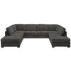 SOFFA i flatväv mörkgrå  - mörkgrå/svart, Klassisk, metall/trä (370/60/241cm) - Hom`in