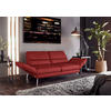2-SITZER-SOFA Echtleder Rot  - Chromfarben/Rot, Design, Leder/Metall (178-226/82/96-177cm) - Dieter Knoll