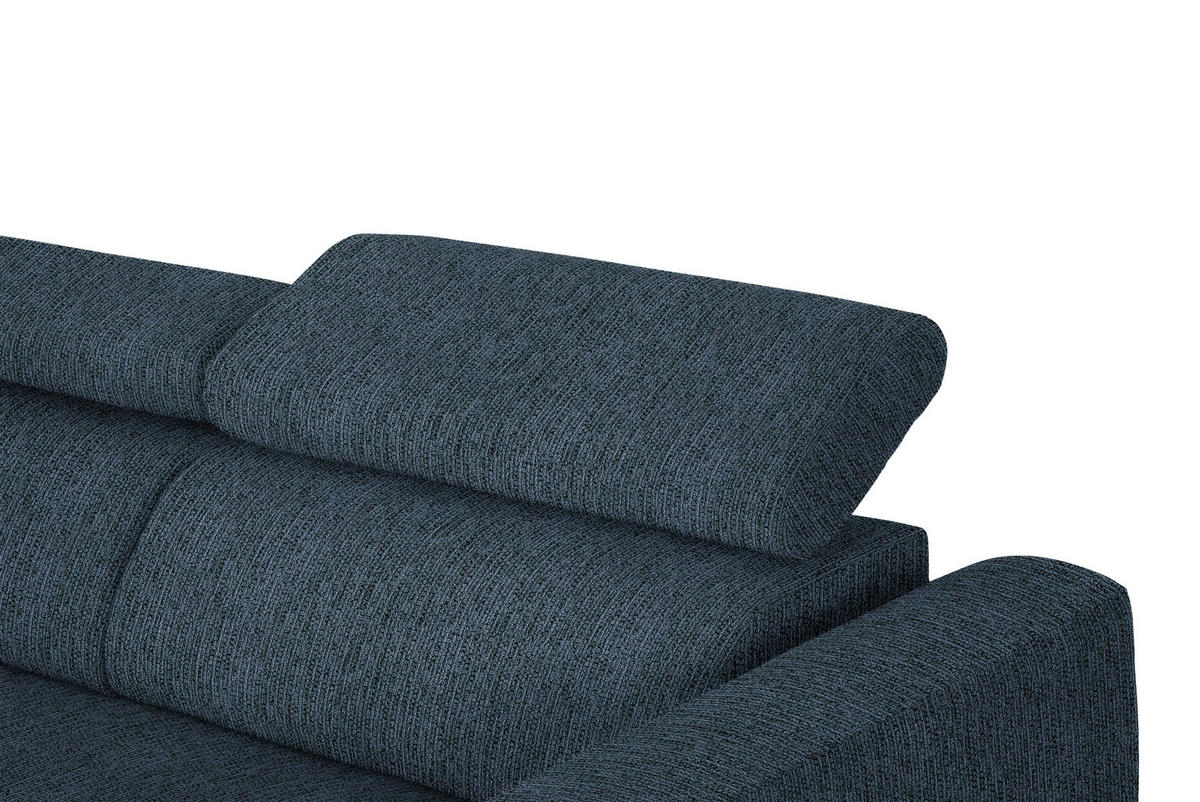 ECKSOFA in Webstoff Blau  205/280 cm  - Blau/Schwarz, Design, Textil/Metall (205/280cm) - Xora