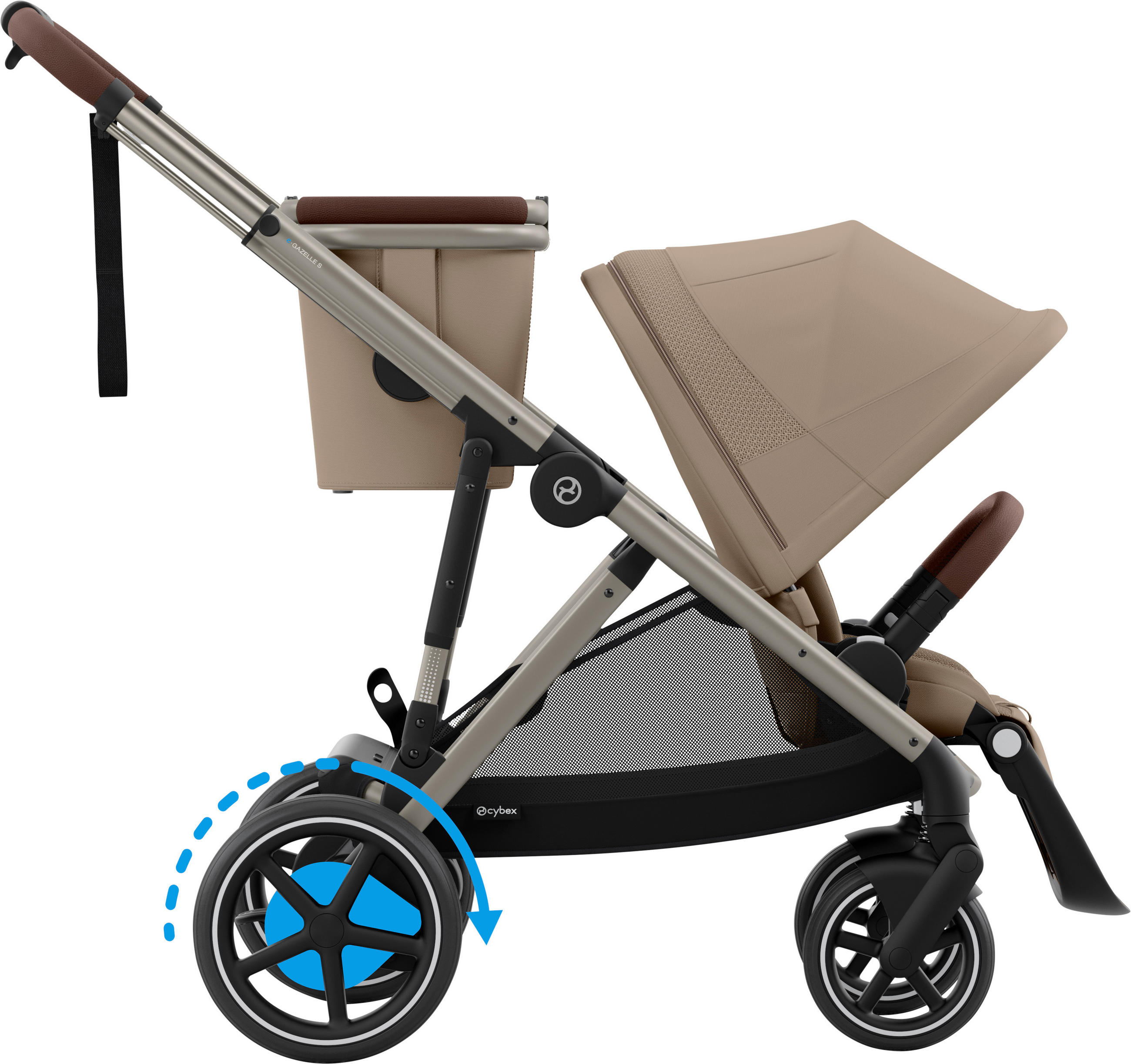 KINDERWAGEN EGAZELLE S  - Taupe, Basics, Kunststoff/Metall (94,5-107,5/66/100cm) - cybex GOLD