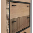HIGHBOARD  115/120/42 cm 2 Schublade(n)  - Eichefarben/Schwarz, LIFESTYLE, Holzwerkstoff/Metall (115/120/42cm) - Novel