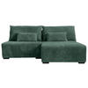 ECKSOFA in Cord Dunkelgrün  - Dunkelgrün/Schwarz, Modern, Holz/Textil (210/145cm) - MID.YOU