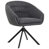 ARMLEHNSTUHL  in Echtleder pigmentiert  - Schwarz, Design, Leder/Metall (64/81.5/61.5cm) - Johann Jakob