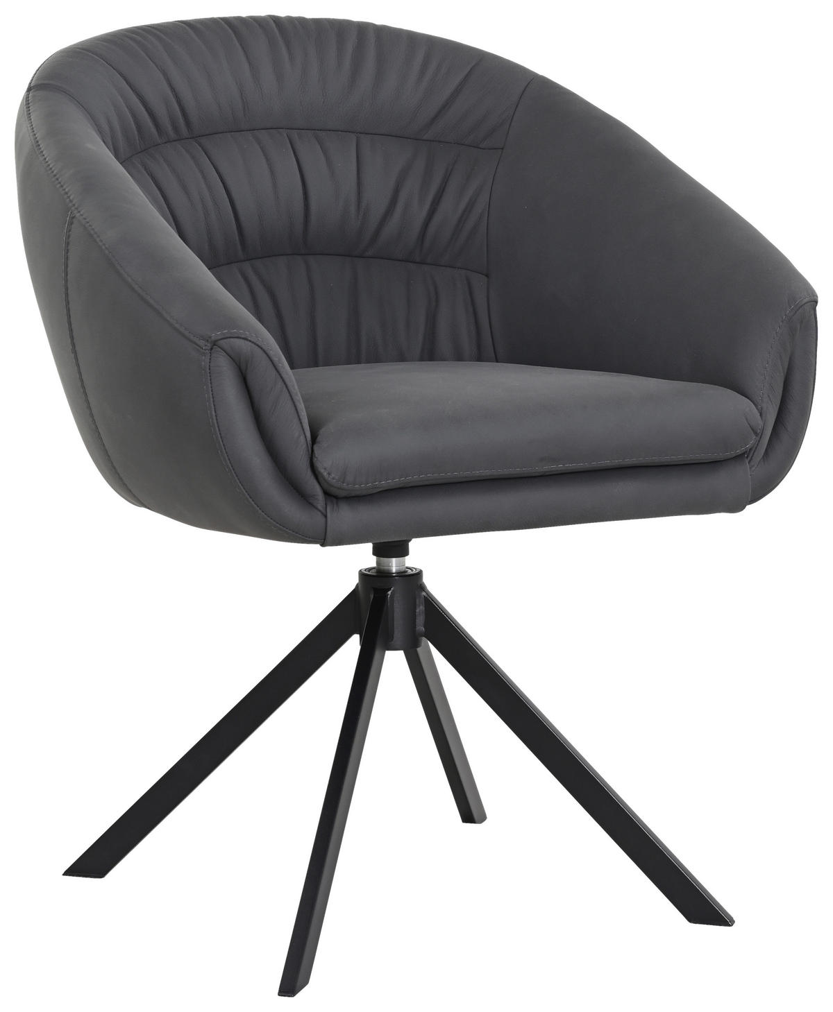 ARMLEHNSTUHL  in Echtleder pigmentiert  - Schwarz, Design, Leder/Metall (64/81.5/61.5cm) - Johann Jakob