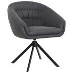 ARMLEHNSTUHL  Lederauswahl, Sitzfläche 360° drehbar  Echtleder  - Schwarz, Design, Leder/Metall (64/81.5/61.5cm) - Johann Jakob