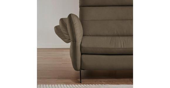 ECKSOFA in Echtleder Hellbraun 300/157 cm - Hellbraun/Schwarz, Design, Leder/Metall (300/157cm) - Dieter Knoll