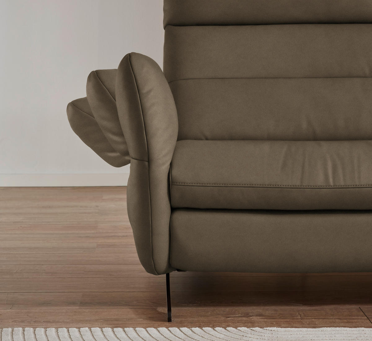 ECKSOFA in Echtleder Hellbraun  300/157 cm  - Hellbraun/Schwarz, Design, Leder/Metall (300/157cm) - Dieter Knoll