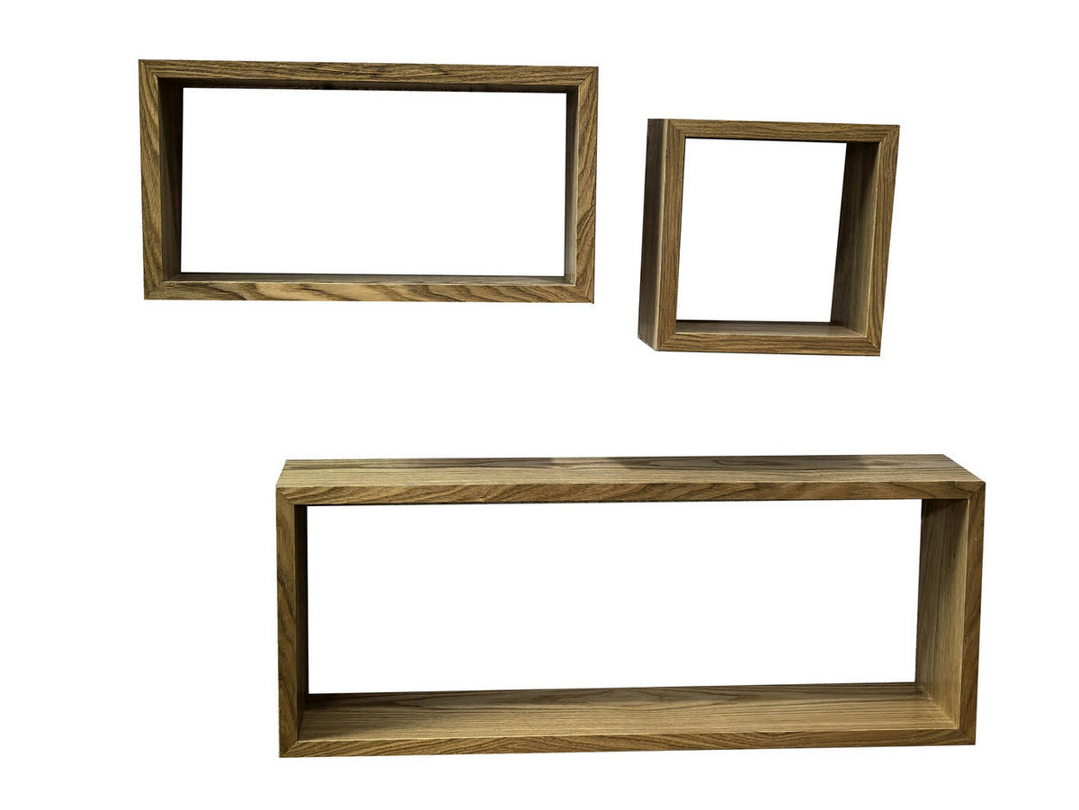 WANDREGALSET Eichefarben  - Eichefarben, Basics, Holzwerkstoff (19,5/19,5/12cm) - Carryhome