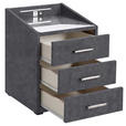 NACHTKÄSTCHEN 47/61/46 cm  in Anthrazit  - Anthrazit/Silberfarben, Design, Holzwerkstoff/Kunststoff (47/61/46cm) - Xora