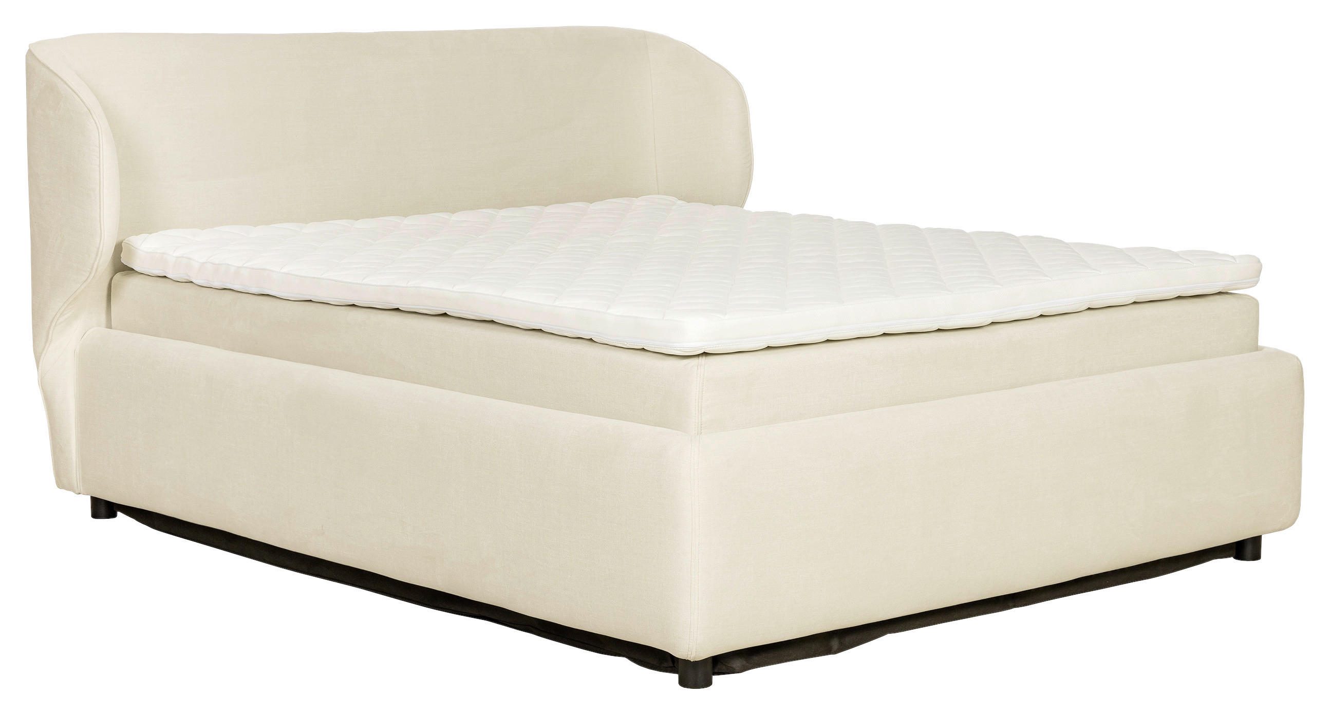 KONTINENTALSÄNG 160/200 cm  i beige  - beige/svart, Klassisk, metall/trä (160/200cm) - Niels Andersson