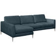 ECKSOFA Dunkelgrau Chenille Rückenkissen, Rücken echt  - Dunkelgrau/Silberfarben, KONVENTIONELL, Textil/Metall (143/284cm) - Carryhome