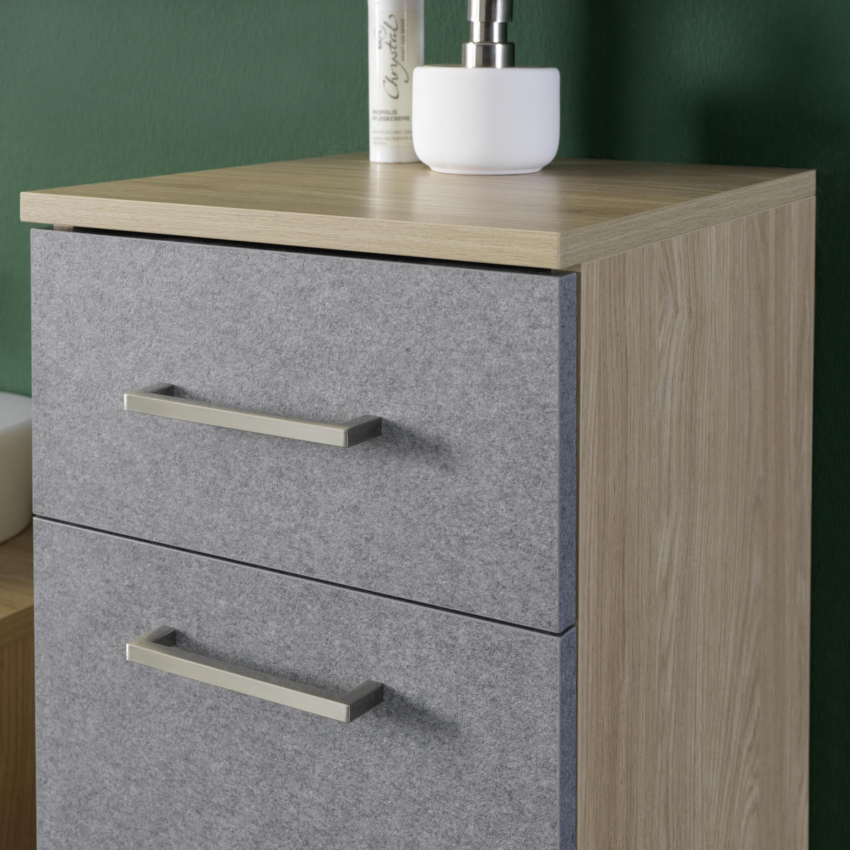 HOCHSCHRANK 32,7/159,1/35,3 cm  - Eichefarben/Grau, Basics, Holzwerkstoff/Metall (32,7/159,1/35,3cm) - Stylife