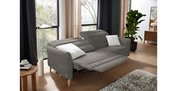2-SITZER-SOFA in Webstoff Hellbraun - Hellbraun/Eiche Bianco, Design, Holz/Textil (234-262/85-106/98-112cm) - Dieter Knoll