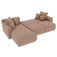 ECKSOFA in Lederlook Cappuccino  - Chromfarben/Cappuccino, KONVENTIONELL, Kunststoff/Textil (195/293cm) - Carryhome