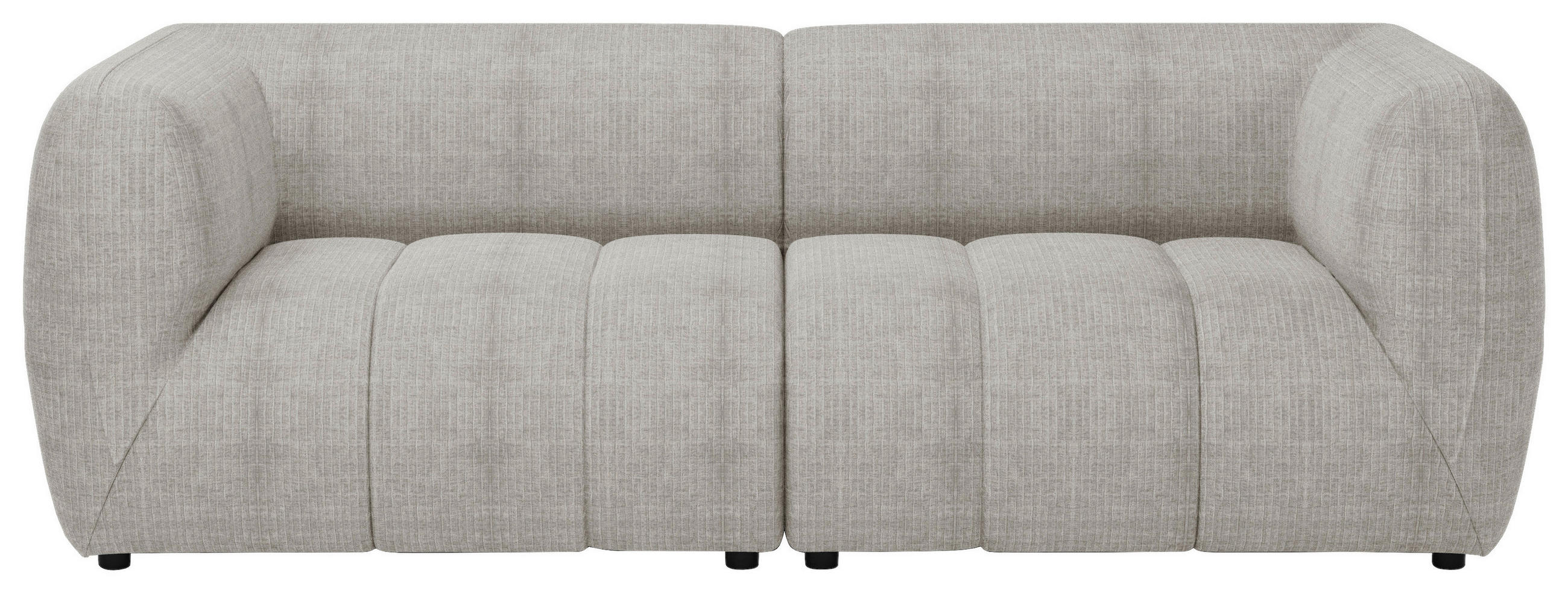 SOFA Struktur Creme  - Creme/Schwarz, Design, Holz/Textil (240/80/95cm) - MID.YOU