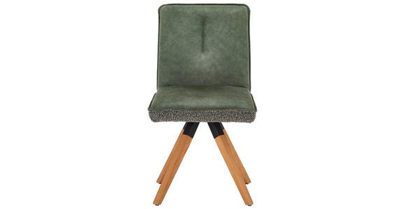 STUHL  Sitzfläche 360° drehbar Flachgewebe, Webstoff  Grün, Dunkelgrün  - Dunkelgrün/Grün, KONVENTIONELL, Holz/Textil (47/88/60cm) - Venda